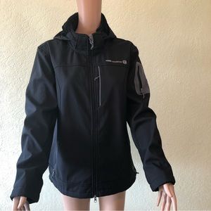 Free Country Black Hiking Outdoors Jacket Coat Inner Faux Fur Women’s Size XL